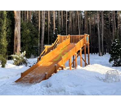Зимняя деревянная горка Snow Fox, скат 8 м, фото 11
