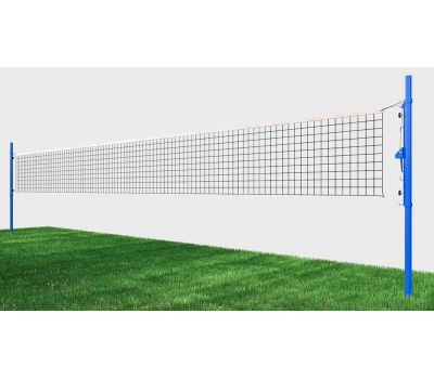 Сетка волейбольная, нить D=3 мм, стальной трос D=3 мм с универсальными стойками (03.502)