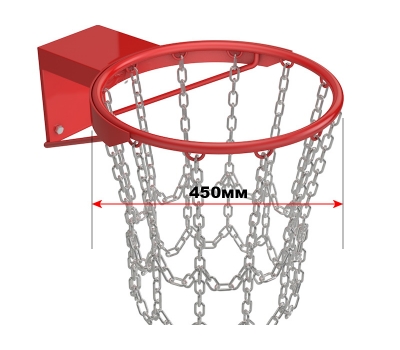 Кольцо баскетбольное антивандальное, усиленное, с цепью (01.303), фото 1