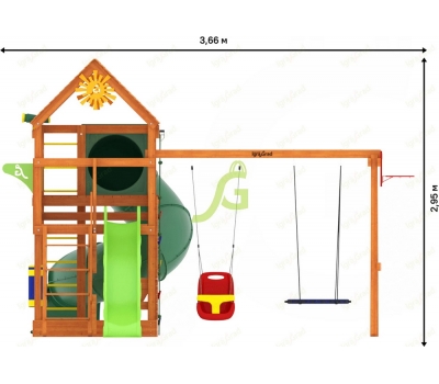 Детская площадка IgraGrad Крафт Pro 3 с трубой мод.2, фото 3
