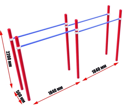 Брусья комбинированные на 2 уровня (14.200.13), фото 1