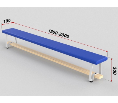Скамейка гимнастическая полумягкая с металлическими ножками (04.303.1), фото 2