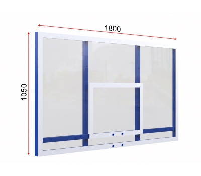 Щит баскетбольный игровой из оргстекла 10 мм с регулировкой высоты (01.214)