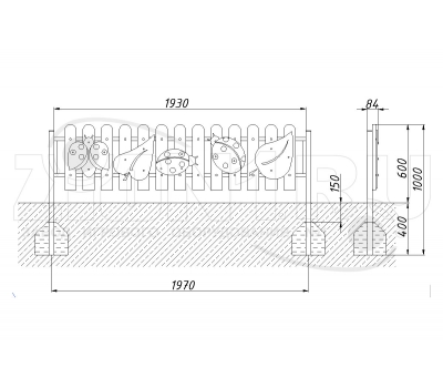 Ограждение детской площадки ZION Божья коровка (ОГД001), фото 2