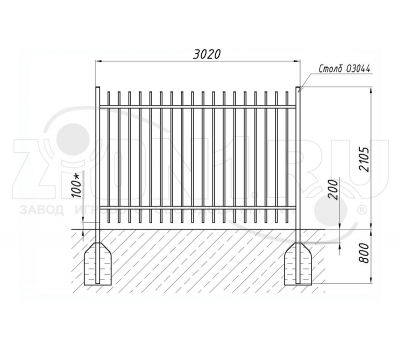 Забор металлический ZION ОЗ-31 (ОЗ085), фото 2