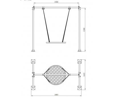 Качели детские с гнездом Air Gym YK60G, фото 2