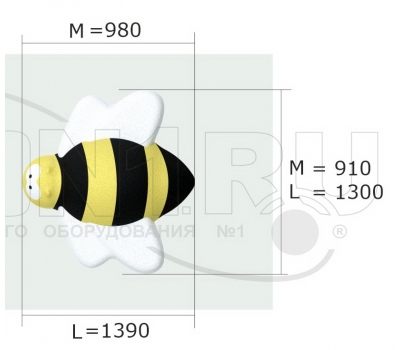 Резиновая 3D-фигура ZION Пчелка (для парков и детских площадок), фото 1