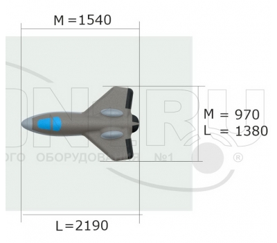 Резиновая 3D-фигура ZION Истребитель (для парков и детских площадок), фото 1