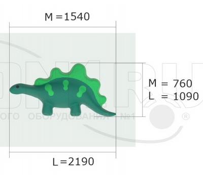 Резиновая фигура ZION Стегозавр (для парков и детских площадок), фото 1