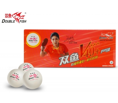 Мячики для н/тенниса DOUBLE FISH 40+ 3*, 10 мячей в упаковке, белые (для профессионалов)