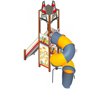 БУРОВАЯ детский игровой комплекс (горка-труба винтовая Н 2000, горка Н 750) ДИК 2.28.02-01, фото 1