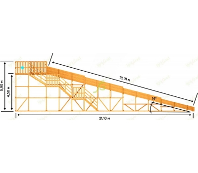 Зимняя горка IgraGrad Snow Fox, скат 18 м мод.1, фото 4