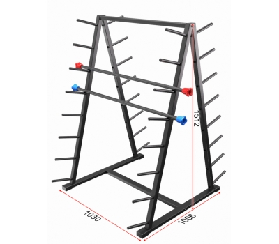 Стойка для бодибаров 16 уровней двухсторонняя (13.406.001), фото 1