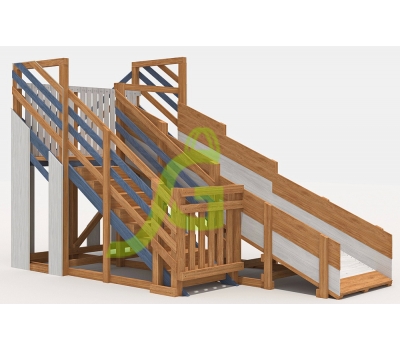 Зимняя деревянная горка Snow Fox, скат 4 м, мод.3, фото 2