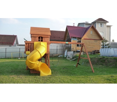 Детский деревянный игровой комплекс ПАНОРАМА с винтовой трубой, фото 6