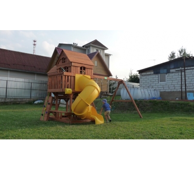 Детский деревянный игровой комплекс ПАНОРАМА с винтовой трубой, фото 7