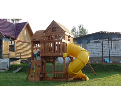 Детский деревянный игровой комплекс ПАНОРАМА с винтовой трубой, фото 8