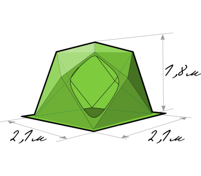 Зимняя палатка ЛОТОС Куб 3 Классик тент «С9» (стеклокомпозитный каркас) модель 2022, фото 5