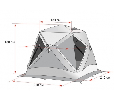 Зимняя палатка ЛОТОС Куб 3 Компакт (стеклокомпозитный каркас), фото 1