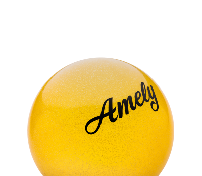 Мяч для художественной гимнастики AGB-102, 15 см, желтый, с блестками, фото 2