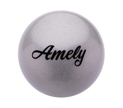 Мяч для художественной гимнастики AGB-102, 19 см, серый, с блестками, фото 1