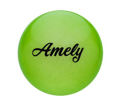 Мяч для художественной гимнастики AGB-102, 15 см, зеленый, с блестками, фото 1