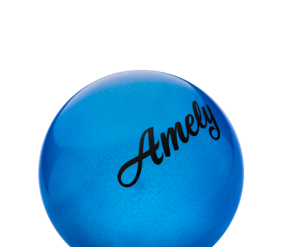 Мяч для художественной гимнастики AGB-101, 15 см, синий, с блестками, фото 2