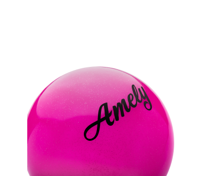 Мяч для художественной гимнастики AGB-102, 15 см, розовый, с блестками, фото 2