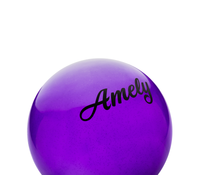 Мяч для художественной гимнастики AGB-101, 15 см, фиолетовый, с блестками, фото 2