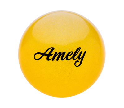 Мяч для художественной гимнастики AGB-102, 15 см, желтый, с блестками, фото 1