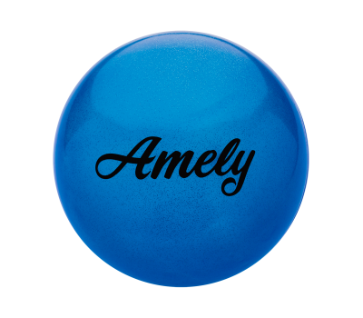Мяч для художественной гимнастики AGB-101, 15 см, синий, с блестками, фото 1
