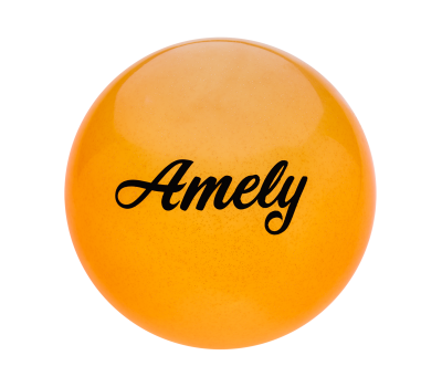Мяч для художественной гимнастики AGB-102, 19 см, оранжевый, с блестками, фото 1