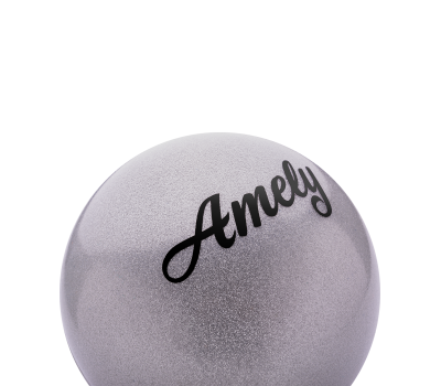 Мяч для художественной гимнастики AGB-102, 19 см, серый, с блестками, фото 2