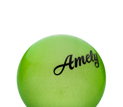 Мяч для художественной гимнастики AGB-102, 15 см, зеленый, с блестками, фото 2