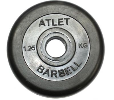 Диск обрезиненный d 31 мм черный 1,25 кг Atlet, фото 1