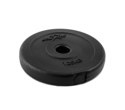 Диск пластиковый STARFIT BB-203  1,25 кг, d=26 мм, черный 1/16, фото 1