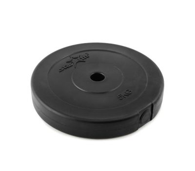 Диск пластиковый STARFIT BB-203  5 кг, d=26 мм, черный 1/4, фото 1