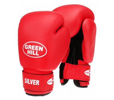 Перчатки боксерские Silver BGS-2039, 6oz, к/з, красный, фото 1