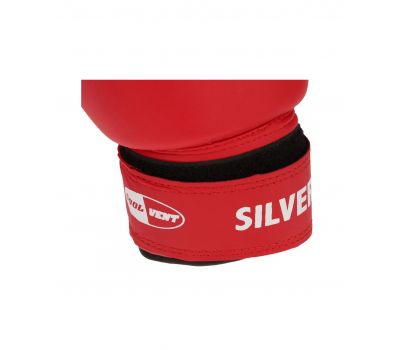 Перчатки боксерские Silver BGS-2039, 10oz, к/з, красный, фото 4