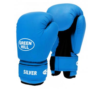 Перчатки боксерские Silver BGS-2039, 14oz, к/з, синий, фото 1