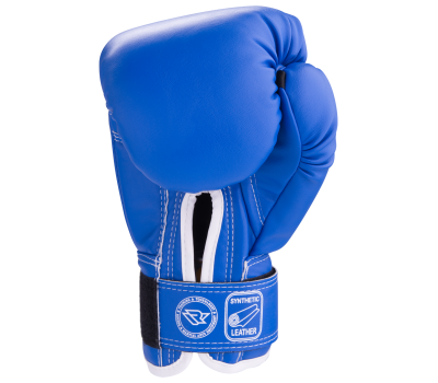 Перчатки боксерские RV-101, 12oz, к/з, синие, фото 2
