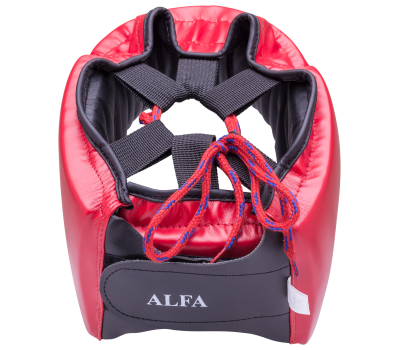 Шлем открытый Alfa HGA-4014, кожзам, красный, M, фото 2