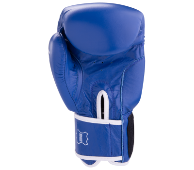 Перчатки боксерские GYM синие BGG-2018, 8oz, кожа, синие, фото 4
