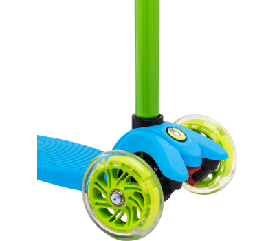 Самокат 3-колесный Snappy 3D, 120/80 мм, синий/зеленый, фото 3