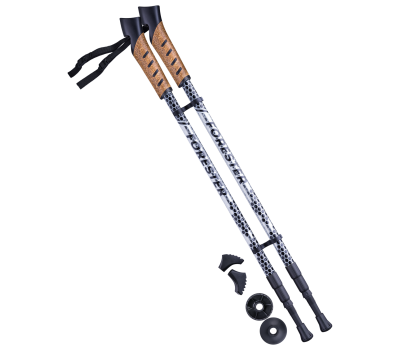 Палки для скандинавской ходьбы Forester, 67-135 см, 3-секционные, серый/чёрный, фото 1