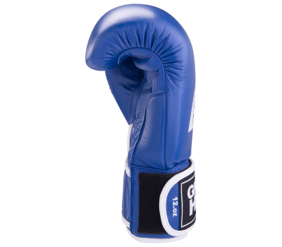 Перчатки боксерские GYM синие BGG-2018, 8oz, кожа, синие, фото 5