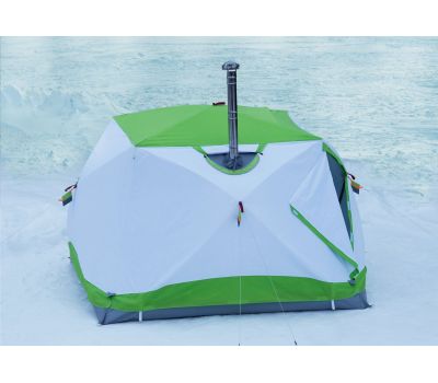Зимняя палатка ЛОТОС Куб 4 Компакт Термо (лонг) (утепленный тент; стеклокомпозитный каркас)