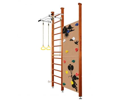 Шведская стенка Kampfer Jungle Ceiling Girl (№4 Вишневый Высота 3 м белый антик турник), фото 10