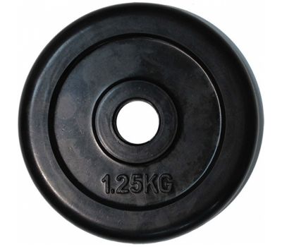 Диск обрезиненный черный d-50mm 1,25 кг RJ1034, фото 1