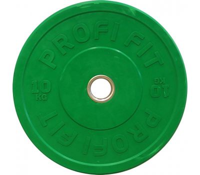 Диск для штанги каучуковый, зеленый D-51, 10 кг, фото 1